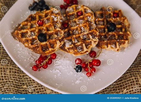 Homemade Waffles With Berries Berry Belgian Waffle With Raspberries