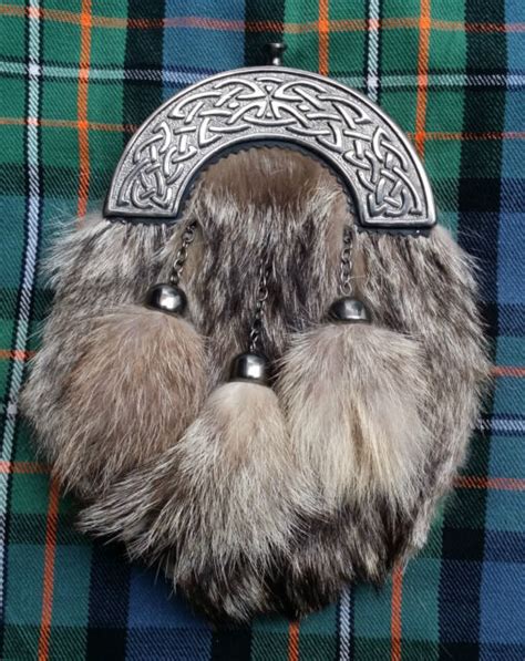 Highland Kilt Sporran Fox Furmens Kilt Sporran Fox Fur Celtic Cantle