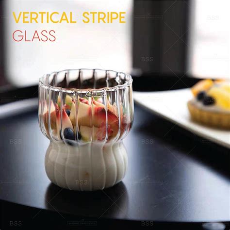 Jual Gelas Kristal Ml Lucu Dessert Kopi Susu Ripple Vertikal Stripe