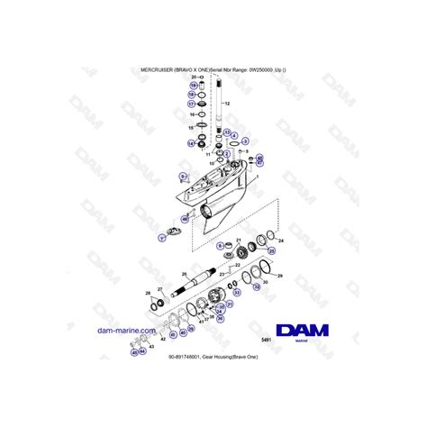 Bas d embase Bravo X 1 Vue éclatée DAM Marine