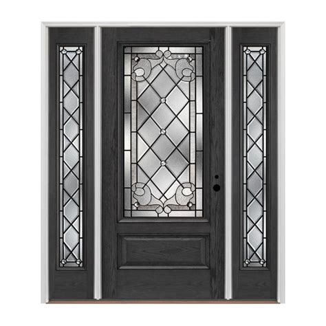 Pella 34 Lite Decorative Glass Left Hand Inswing Stained Fiberglass