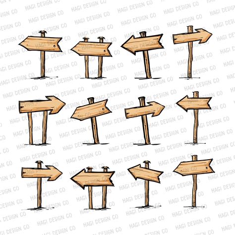 Wooden Arrow Sign Clip Arts Directional Sign Graphics One Way Pointer