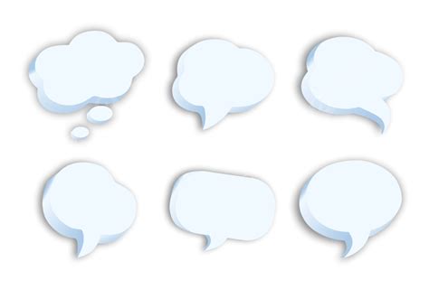 3d Speech Bubble Set Collection Vector 3d Speech Bubble Sets Speech