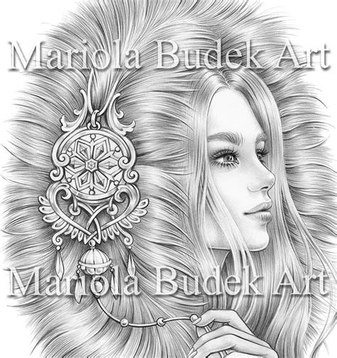 Closer Mariola Budek Premium Coloring Page Printable Adult Women