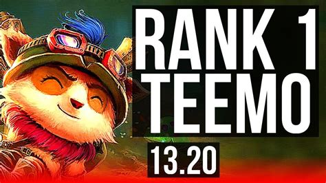 TEEMO Vs AKALI TOP Rank 1 Teemo Comeback 3 0M Mastery 1500