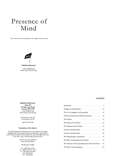 Presence of Mind | PDF | Thought | Mind