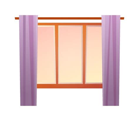 Cartoon Window With Curtains Symbol Icon Design Vector Image