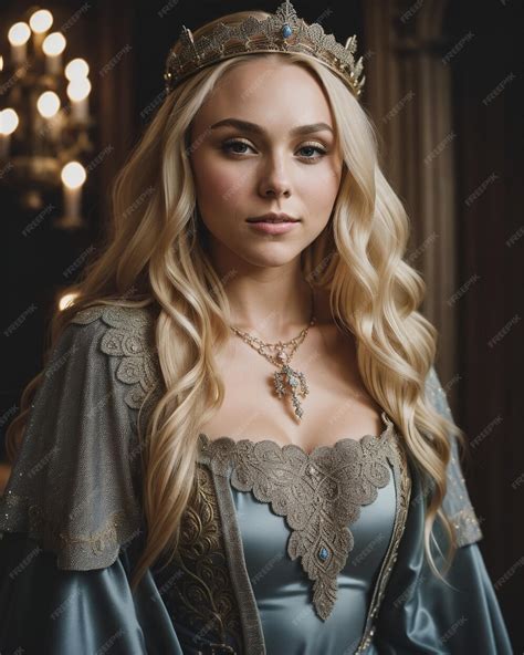 Premium Photo Beautiful Women In Medieval Dresses Posing In Front Of