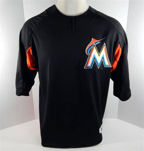 2018 Miami Marlins Game Issued Black Batting Practice Jersey MARLN0104 ...