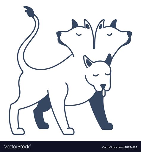 Monster cerberus greek stroke Royalty Free Vector Image