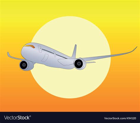 Silver airplane Royalty Free Vector Image - VectorStock