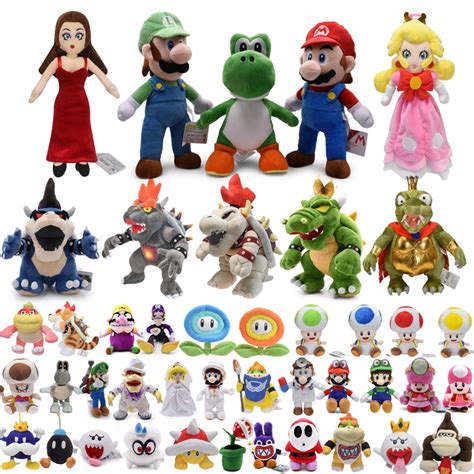 Jogo Super Mario Bros Pelúcia Toy Cartoon Mario e Luigi Bowser Koopa