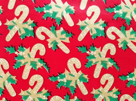 Vintage Candy Cane Page Christmas T Wrapping Paper Vintage