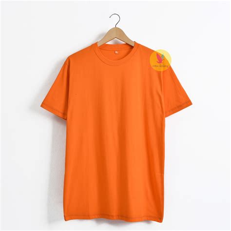 Jual Baju Kaos Polos Orange Lengan Pendek Cotton Combed S Cowok Cewek