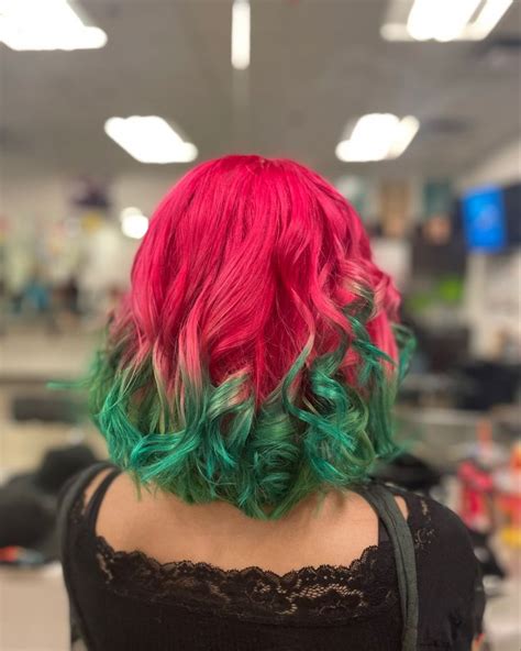 Watermelon Hair | Pink hair dye, Green hair, Dark pink hair