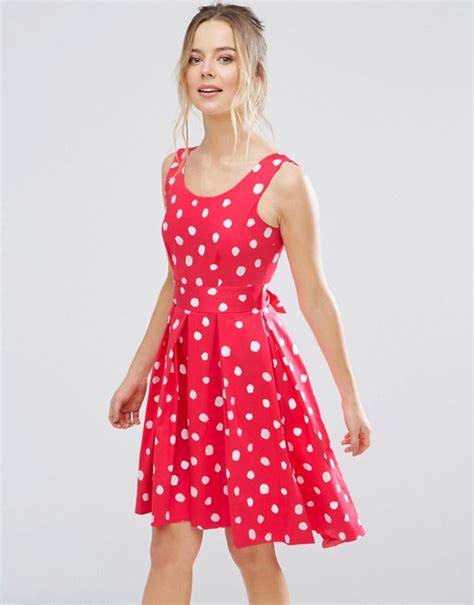 Closet London Polka Dot Skater Dress Asos