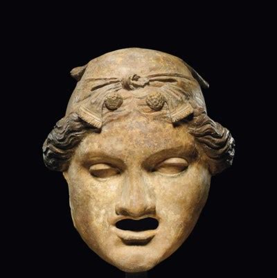 A GREEK TERRACOTTA THEATRE MASK , HELLENISTIC PERIOD, CIRCA 3RD-2ND CENTURY B.C. | Christie's