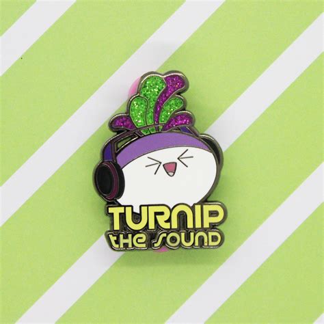 Cute Rave Turnip Pun Enamel Pin — Kimchi Kawaii