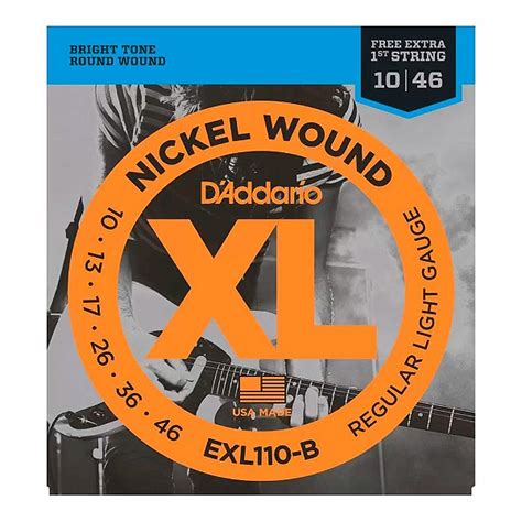 Encordamento Guitarra 010 DAddario EXL110 B PL010 XL Nickel Wound