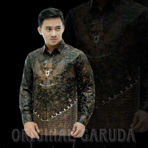 Jual Batik Pria Lengan Panjang Modern Kemeja Cowok Motif GARUDA NU