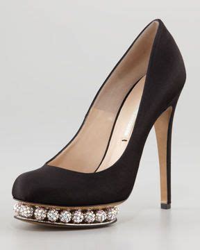 Nicholas Kirkwood Crystal Platform Satin Pump Black Shopstyle