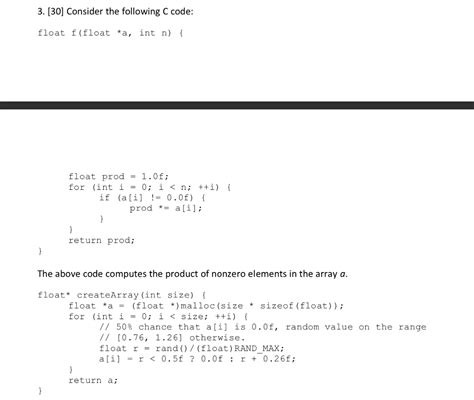 Solved Consider The Following C Code Float F Float Chegg Hot Sex Picture