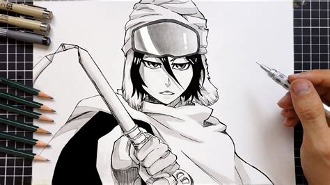 How To Draw Rukia Kuchiki Manga Bleach Easy Drawing Youtube