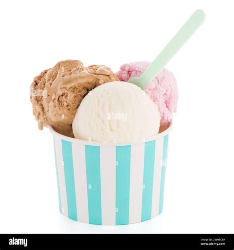 Ice Cream Scoop In Paper Cup Stock Photo Alamy