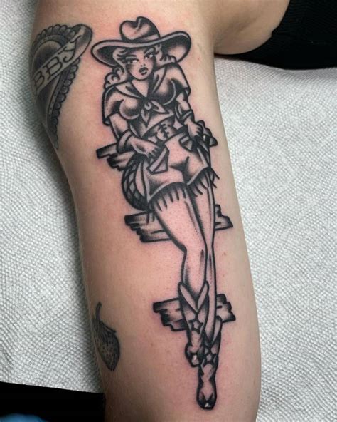 Cowgirl Tattoo Located On The Inner Arm