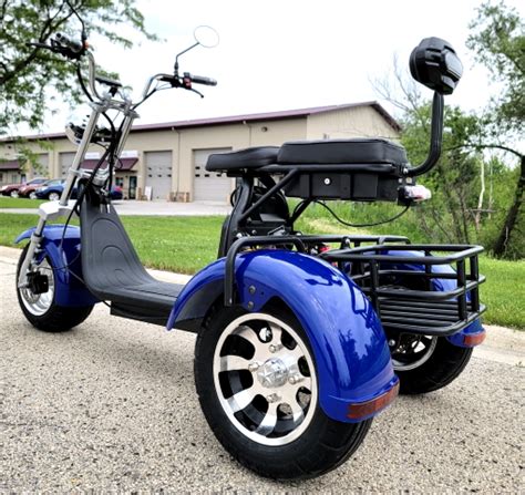 2000w Electric 3 Wheel Fat Tire Scooter Trike Harley Chopper Style