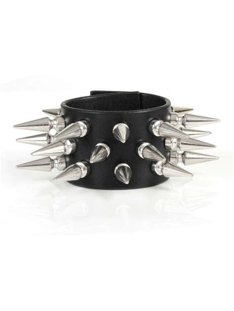 Rivithead S Row Large Spike Wristband Premium Leather