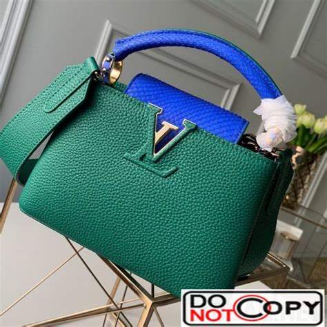 Louis Vuitton Capucines Mini With Python Skin Top Handle Bag Green