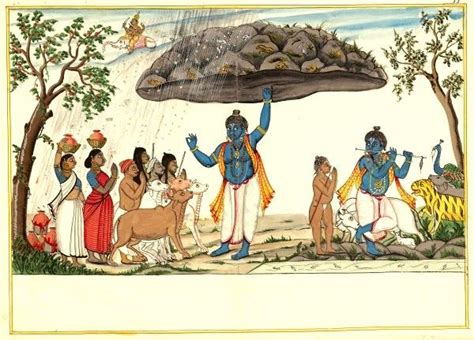 Krishna Govardhanadhara Album De Illustrations Du Bhagavata Purana