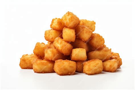 Premium Ai Image Isolated Tater Tots On White Background Generative Ai