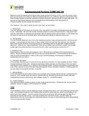 Comr W Eportfolio Instructions Pdf Entrepreneurial