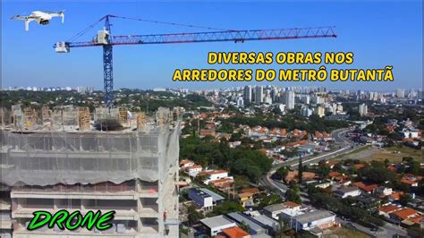 Drone mostra várias obras de edifícios nos arredores do Metrô Butantã