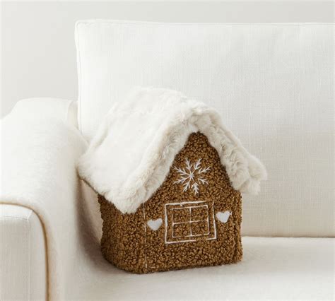 Gingerbread House Shaped Pillow Pottery Barn