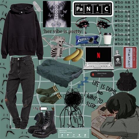 Niche Meme Grunge Bad Day Panic Anxieti Aesthetic Black Emo Swaggy