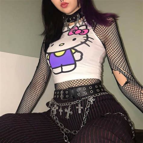 aesthetic hello kitty grunge egirl outfit | Fashion, Aesthetic grunge ...