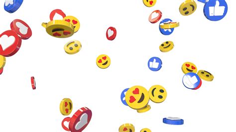 Social Media Like Thumb Hearts And Emoji Isolated 3d Rendering