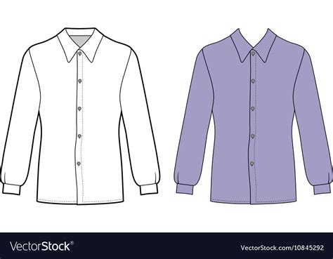 Long Sleeve Mans Buttoned Shirt Royalty Free Vector Image