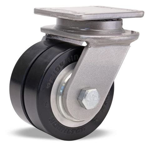 Hamilton Swivel Top Plate Caster Polyurethane On Aluminum 3 1 2