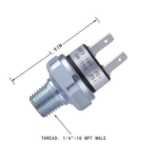 FanWayer Air Pressure Switch 150 180 PSI Pressure Switch 1 4 18 NPT DC