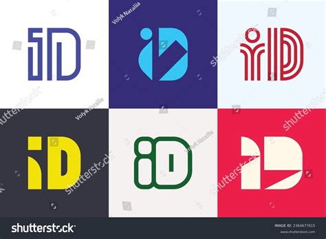 Set Of Letter Id Logos Abstract Logos Royalty Free Stock Vector