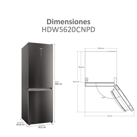 Frigorífico Combi Haier Total No Frost con WIFI 2D HDW5620CNPD