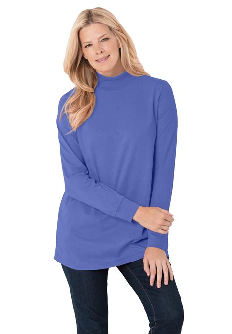 Woman Within Woman Within Womens Plus Size Perfect Long Sleeve Mock