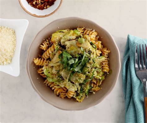 Barilla® Chickpea Rotini Pasta With Shaved Brussels Sprouts With Basil