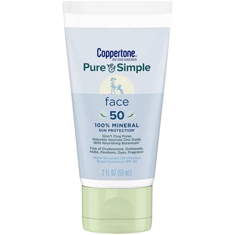 Buy Coppertone Pure Simple For Face Spf Sunscreen Lotion Zinc