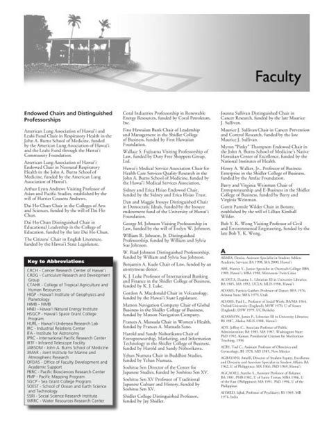 Endowed Chairs And Distinguished Professorships