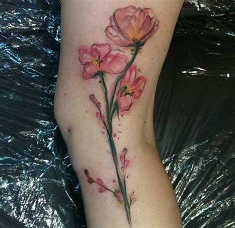 36 Stunning Watercolor Flower Tattoos TattooBlend